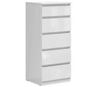 Pegane Commode chiffonnier 5 tiroirs - Blanc