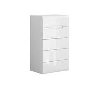 Pegane Commode chiffonnier 5 tiroirs - Blanc