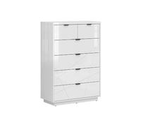 Pegane Commode chiffonnier 6 tiroirs - Blanc