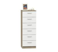 Pegane Commode chiffonnier 6 tiroirs - Chêne