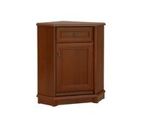 Pegane Commode d'angle 1 porte 1 tiroir - Châtaignier