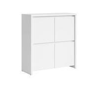 Pegane Commode de rangement 4 portes - Blanc