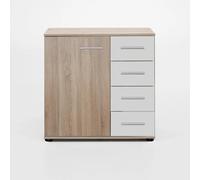 pegane Commode de Rangement - Chêne - 81 x 83 x 41 cm