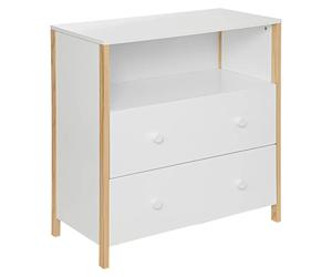 Pegane Commode enfant en bois - Blanc