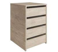 PEGANE Commode, Meuble de Rangement avec 4 tiroirs Coloris chêne - Hauteur 61,8 x Longueur 50 x Profondeur 45 cm