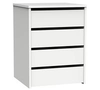 Commode Meuble de rangement coloris blanc brillant - Hauteur 61 x Longueur 46 x Profondeur 45 cm --