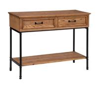 Pegane Console bois 2 tiroirs - Marron