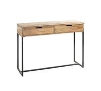 Pegane Console d'entrée 2 tiroirs - Chêne