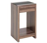 Pegane Console en MDF imitation noyer - Noir