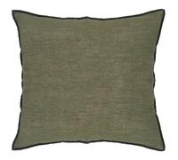 Pegane Coussin décoratif déhoussable - 45 x 45 cm - Vert kaki