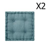 Pegane Coussins de sol coton - 40 x 40 x 8 cm - Bleu canard