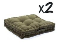 Pegane Coussins de sol Taupe 40x40 cm - Lot de 2