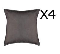 Pegane Coussins Déhoussables Lot de 4 - Gris Foncé