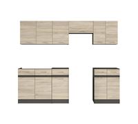 Pegane Cuisine complète 240 cm - Chêne Sonoma