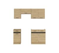 Pegane Cuisine complète 6 meubles - Chêne