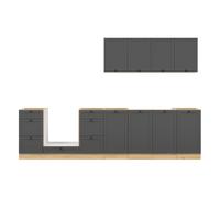 Pegane Cuisine complète meubles bas - Graphite