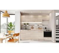 PEGANE Cuisine complète Mila 8 éléments Couleur Sonoma avec Plan de Travail Inclus - Longueur 240 cm