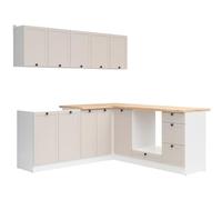 Cuisine d'angle complète 200x200 cm, Meubles de cuisine, plan de travail chêne doré inclus