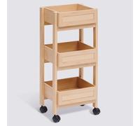 Pegane Desserte 3 niveaux - Bois clair