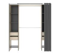 Pegane Dressing armoire avec tiroirs - Chêne