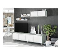 Pegane Ensemble meuble TV - Blanc