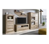 Pegane Ensemble meuble TV et buffet - Chêne