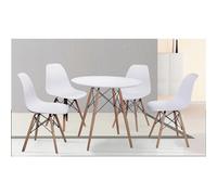 Pegane Ensemble table et 4 chaises - Blanc
