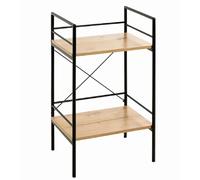 Pegane Étagère 2 niveaux métal et MDF - Noir