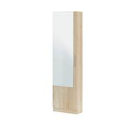 Pegane Étagère à chaussures avec miroir - Chêne