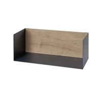 PEGANE Etagère Console Murale Coloris Anthracite/chêne - Longueur 45 x Profondeur 18 x Hauteur 18 cm