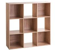 Pegane Étagère cube 9 cases - Chêne