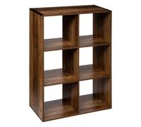 Pegane Étagère cube en bois - Marron foncé
