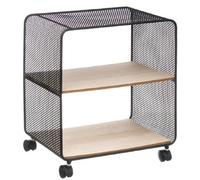 Pegane Étagère cube métal et bois - Noir