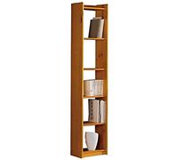 PEGANE Étagère de Rangement bibliothèque en Bois de pin Massif Coloris Miel - Longueur 40 x Profondeur 28 x Hauteur 200 cm