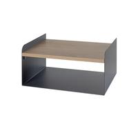 PEGANE Etagère Murale 2 Niveaux Coloris Chêne/Anthracite - Longueur 40 x Profondeur 30 x Hauteur 20 cm