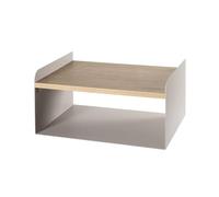 PEGANE Etagère Murale 2 Niveaux Coloris Chêne/Marron - Longueur 40 x Profondeur 30 x Hauteur 20 cm