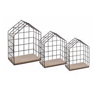 Pegane Étagère murale métal MDF - Noir