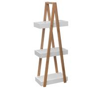 Pegane Étagère salle de bain 3 niveaux - Blanc