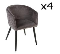 Pegane Fauteuil de dîner - Gris foncé