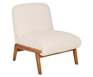 Pegane Fauteuil moderne bouclette - Ivoire