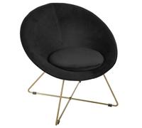 Pegane Fauteuil velours - Noir