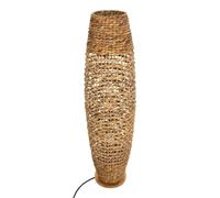 PEGANE Lampadaire, Lampe à Poser sans Pieds Coloris Beige et métal Noir - diamètre 31 x Hauteur 118 cm