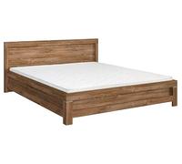PEGANE Lit 180x200 lit Double 2 Personnes, Coloris Chêne Stirling - Longueur 206 x Profondeur 196 x Hauteur 34-80 cm