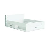 Pegane Lit 2 places 140x190 - Blanc mat