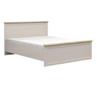 PEGANE Lit Adulte 160x200 avec sommier et Matelas Lit Double 2 Places Coloris Cachemire/Chêne Mauvella - Longueur 207,5 x Profondeur 169 x Hauteur 100,5/53,5 cm