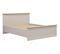 PEGANE Lit Adulte 160x200 cm sans sommier Lit Double 2 Places Coloris Cachemire/Chêne Mauvella - Longueur 207,5 x Profondeur169 x Hauteur 100,5/53,5 cm