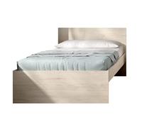 pegane Lit adulte 90x190 cm en bois mélaminé - Chêne naturel