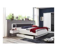 Pegane Lit adulte double - Blanc/Graphite