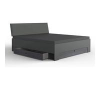pegane Lit adulte double - Gris foncé 160x200 cm
