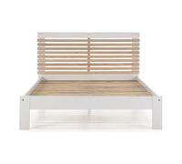 pegane Lit adulte en pin et MDF - Blanc 140x190 cm